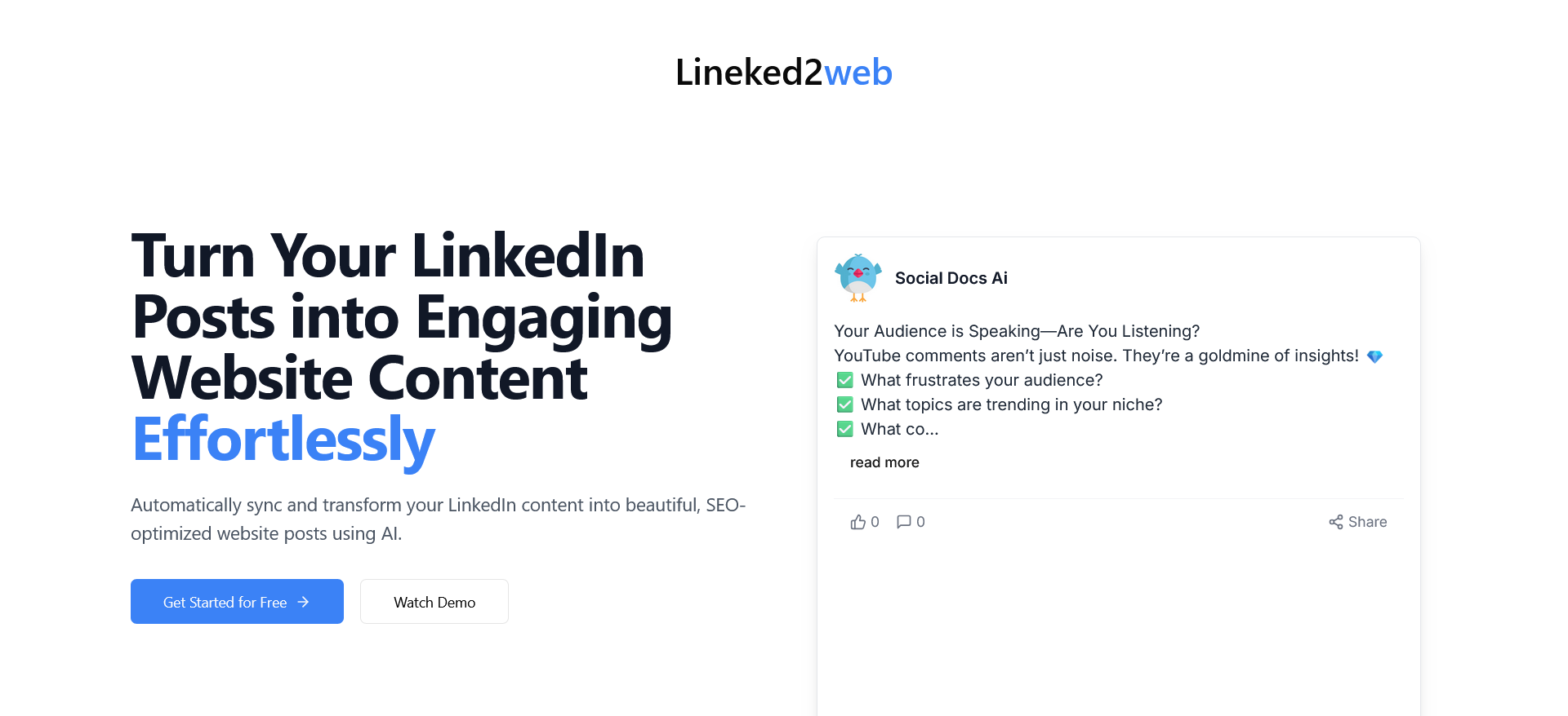 Repurpose Linkedin Content on Website 